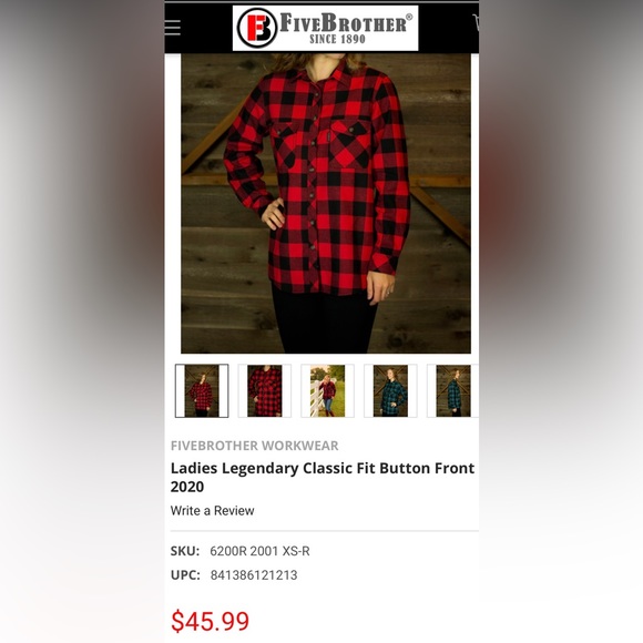 Five Brothers Women’s Regular XS Flannel - Picture 8 of 8